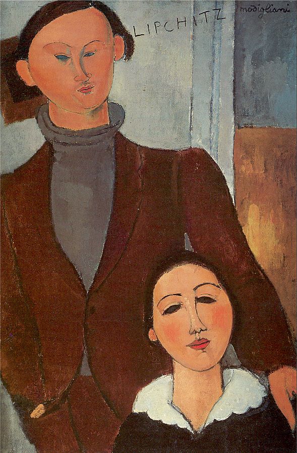 The Sculptor Jacques Lipchitz And His Wife Berthe Lipchitz by Amedeo Modigliani, 1916